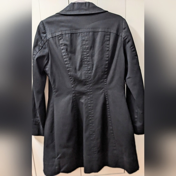 H&M, Casual Trench Coat, Fully lined, Side Pockets, Black, Size 10. - Picture 7 of 10